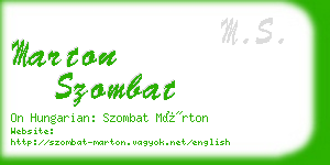 marton szombat business card